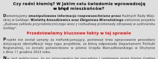 Czy radni kłamią? W jakim celu świadomie wprowadzają w błąd mieszkańców?